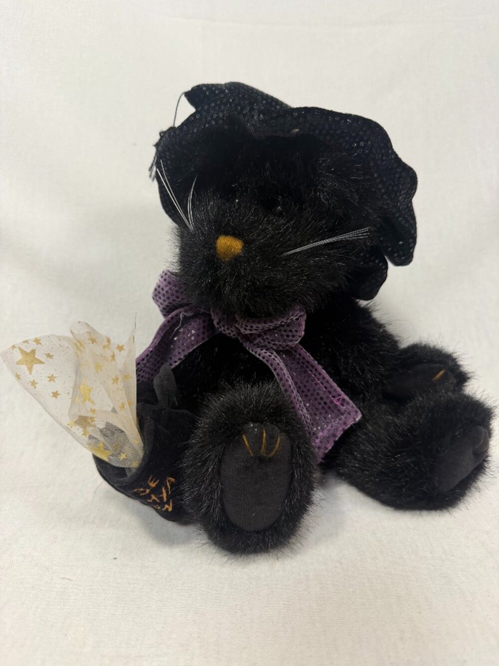 Boyds Bears Zelda Z Witchypuss Halloween Black Cat Witch 11" Plush Toy Vintage